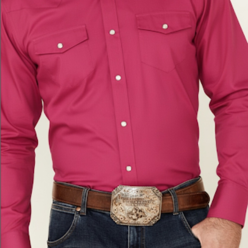 Men's Pink  Western Shirt